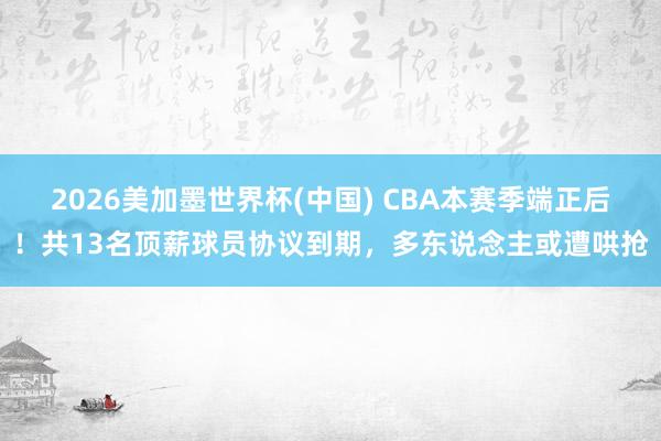 2026美加墨世界杯(中国) CBA本赛季端正后！共13名顶薪球员协议到期，多东说念主或遭哄抢