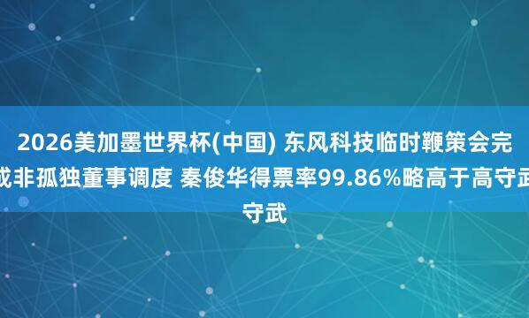 2026美加墨世界杯(中国) 东风科技临时鞭策会完成非孤独董事调度 秦俊华得票率99.86%略高于高守武