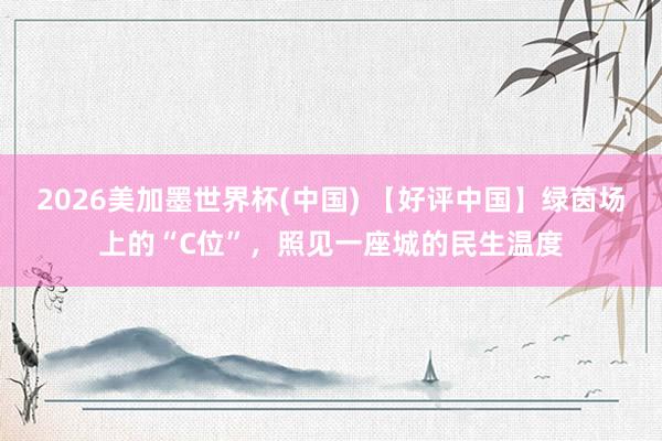 2026美加墨世界杯(中国) 【好评中国】绿茵场上的“C位”，照见一座城的民生温度