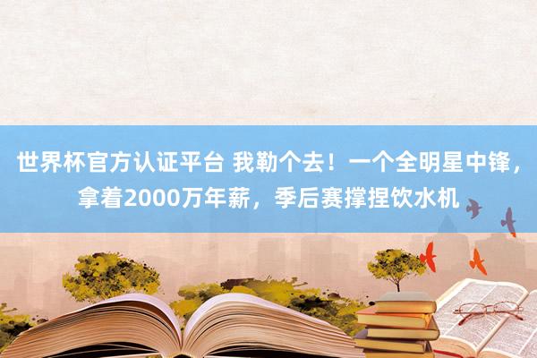 世界杯官方认证平台 我勒个去！一个全明星中锋，拿着2000万年薪，季后赛撑捏饮水机