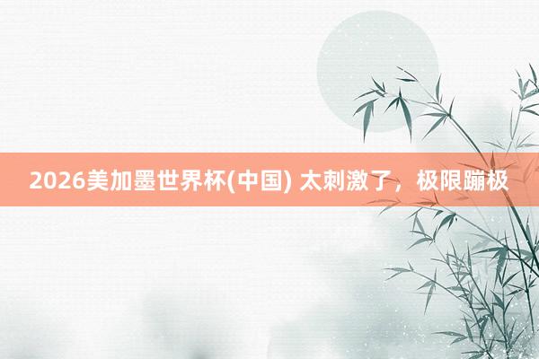 2026美加墨世界杯(中国) 太刺激了，极限蹦极
