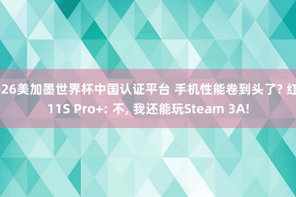 2026美加墨世界杯中国认证平台 手机性能卷到头了? 红魔11S Pro+: 不， 我还能玩Steam 3A!