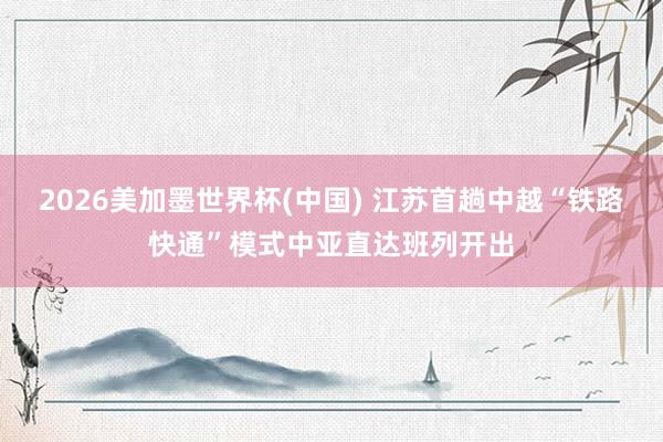 2026美加墨世界杯(中国) 江苏首趟中越“铁路快通”模式中亚直达班列开出