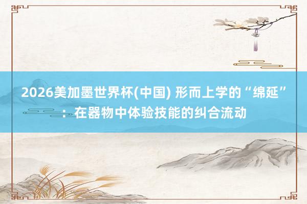 2026美加墨世界杯(中国) 形而上学的“绵延”：在器物中体验技能的纠合流动