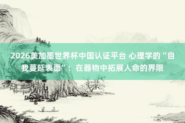 2026美加墨世界杯中国认证平台 心理学的“自我蔓延表面”：在器物中拓展人命的界限