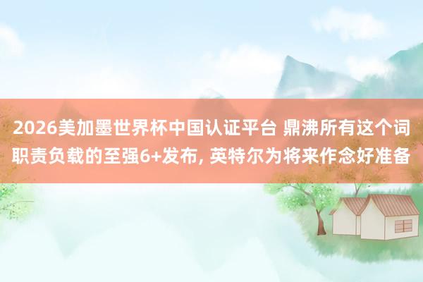 2026美加墨世界杯中国认证平台 鼎沸所有这个词职责负载的至强6+发布, 英特尔