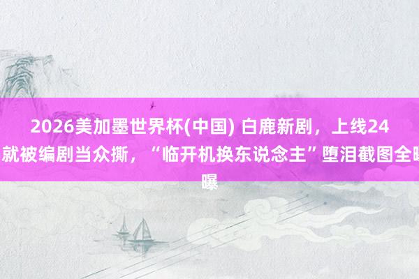 2026美加墨世界杯(中国) 白鹿新剧，上线24h就被编剧当众撕，“临开机换东说念主”堕泪截图全曝