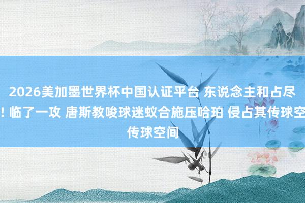2026美加墨世界杯中国认证平台 东说念主和占尽啊! 临了一攻 唐斯教唆球迷蚁合施压哈珀 侵占其传球空间