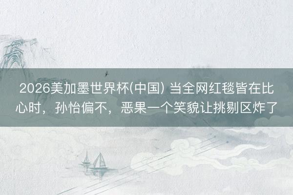 2026美加墨世界杯(中国) 当全网红毯皆在比心时,孙怡偏不,恶果一个笑貌让挑剔区炸了