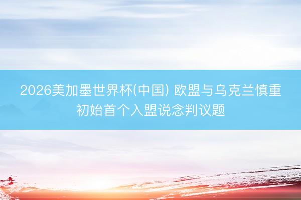2026美加墨世界杯(中国) 欧盟与乌克兰慎重初始首个入盟说念判议题